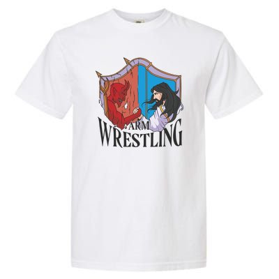 Jesus And Devil Arm Wrestling Garment-Dyed Heavyweight T-Shirt