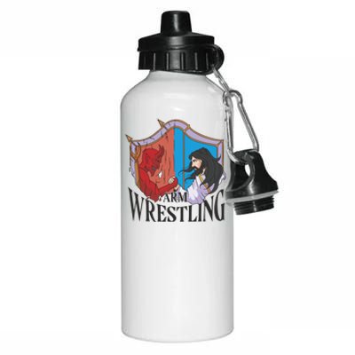 Jesus And Devil Arm Wrestling Aluminum Water Bottle 