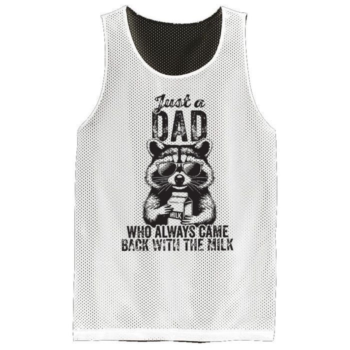 Just A Dad Who Always Came Back With The Milk Mesh Reversible Basketball Jersey Tank