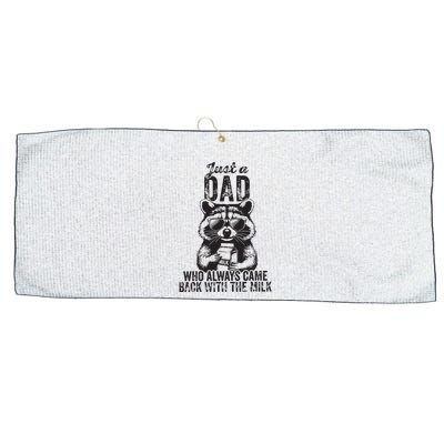 Just A Dad Who Always Came Back With The Milk Large Microfiber Waffle Golf Towel