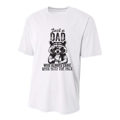 Just A Dad Who Always Came Back With The Milk Youth Performance Sprint T-Shirt