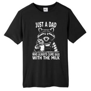 Just A Dad Who Always Came Back With The Milk Funny FatherS Tall Fusion ChromaSoft Performance T-Shirt