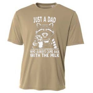 Just A Dad Who Always Came Back With The Milk Funny FatherS Cooling Performance Crew T-Shirt