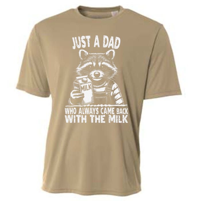 Just A Dad Who Always Came Back With The Milk Funny FatherS Cooling Performance Crew T-Shirt