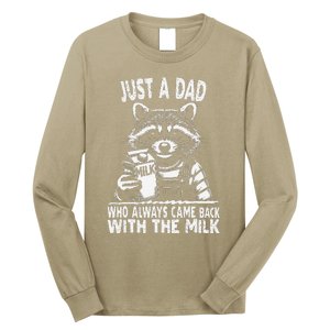 Just A Dad Who Always Came Back With The Milk Funny FatherS Long Sleeve Shirt