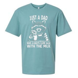 Just A Dad Who Always Came Back With The Milk Funny FatherS Sueded Cloud Jersey T-Shirt