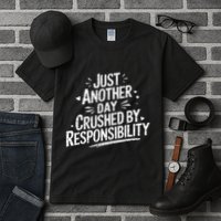 Just Another Day Crushed By Responsibility Funny Sarcastic Tall T-Shirt