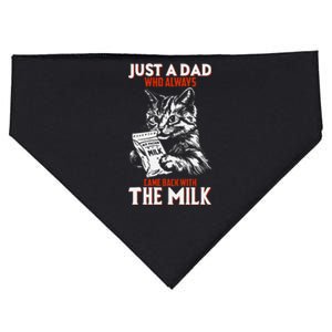 Just A Dad Who Always Came Back With The Milk Cat Theme USA-Made Doggie Bandana