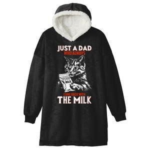 Just A Dad Who Always Came Back With The Milk Cat Theme Hooded Wearable Blanket