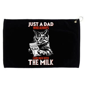 Just A Dad Who Always Came Back With The Milk Cat Theme Grommeted Golf Towel