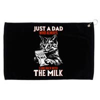 Just A Dad Who Always Came Back With The Milk Cat Theme Grommeted Golf Towel