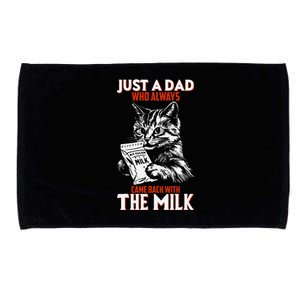 Just A Dad Who Always Came Back With The Milk Cat Theme Microfiber Hand Towel