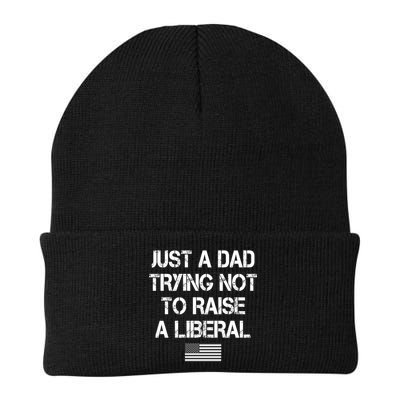 Just A Dad Trying Not To Raise A Liberal Father's Day Beanie