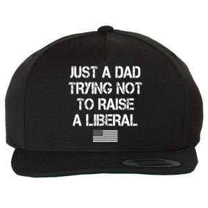 Just A Dad Trying Not To Raise A Liberal Father's Day Wool Snapback Cap