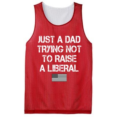 Just A Dad Trying Not To Raise A Liberal Father's Day Mesh Reversible Basketball Jersey Tank