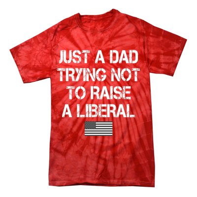 Just A Dad Trying Not To Raise A Liberal Father's Day Tie-Dye T-Shirt