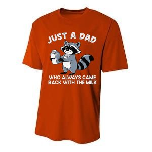 Just A Dad Who Came Back With Milk Funny Desin Performance Sprint T-Shirt