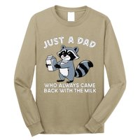 Just A Dad Who Came Back With Milk Funny Desin Long Sleeve Shirt