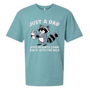 Just A Dad Who Came Back With Milk Funny Desin Sueded Cloud Jersey T-Shirt