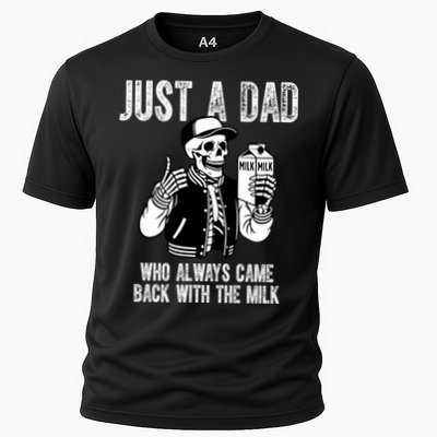 Just A Dad Who Always Came Back With The Milk Skeleton  Performance Shirt