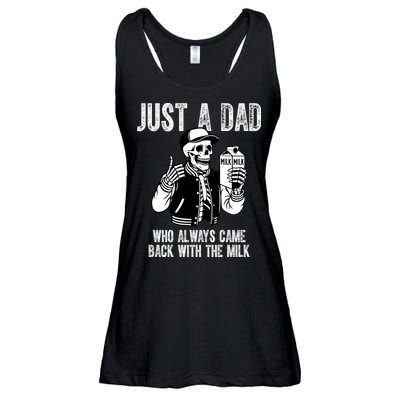 Just A Dad Who Always Came Back With The Milk Skeleton  Ladies Essential Flowy Tank