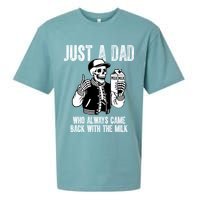 Just A Dad Who Always Came Back With The Milk Skeleton  Sueded Cloud Jersey T-Shirt