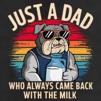 Just A Dad Who Always Came Back With The Milk Bulldog Father Golf Towel