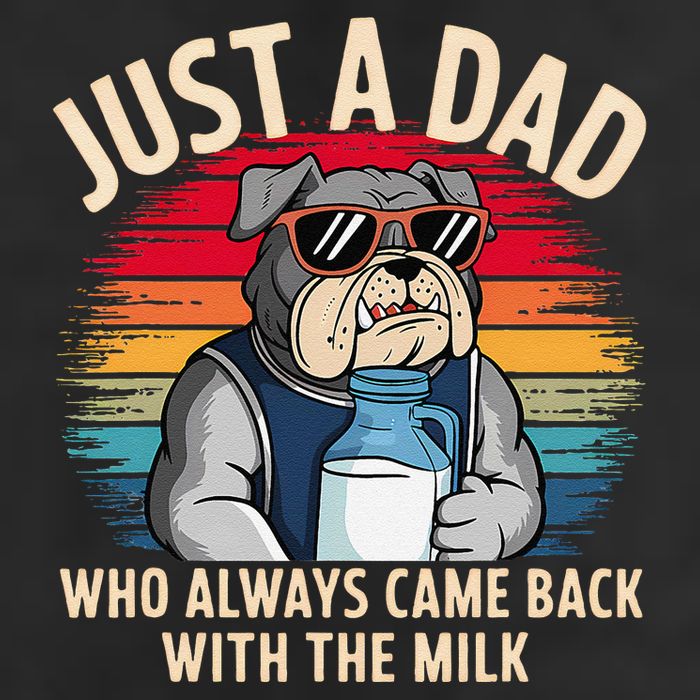 Just A Dad Who Always Came Back With The Milk Bulldog Father Golf Towel