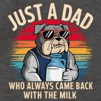 Just A Dad Who Always Came Back With The Milk Bulldog Father Vector Backpack