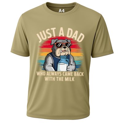 Just A Dad Who Always Came Back With The Milk Bulldog Father Performance Shirt
