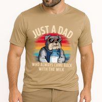Just A Dad Who Always Came Back With The Milk Bulldog Father Cooling Performance Crew T-Shirt