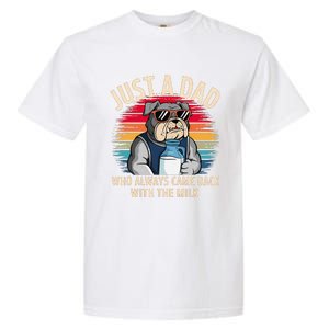 Just A Dad Who Always Came Back With The Milk Bulldog Father Garment-Dyed Heavyweight T-Shirt