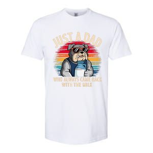 Just A Dad Who Always Came Back With The Milk Bulldog Father Softstyle CVC T-Shirt