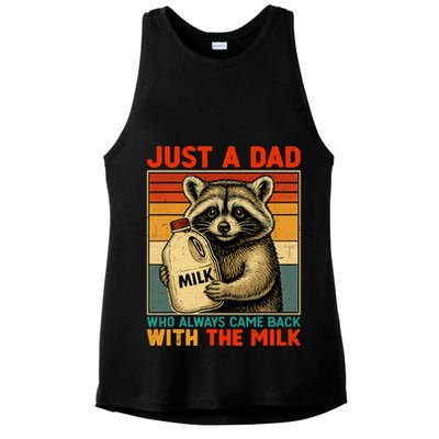 Just A Dad Who Always Came Back With The Milk - Fathers Day  Ladies PosiCharge Tri-Blend Wicking Tank