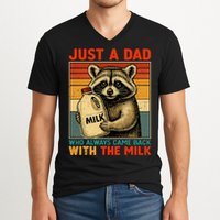 Just A Dad Who Always Came Back With The Milk - Fathers Day  V-Neck T-Shirt