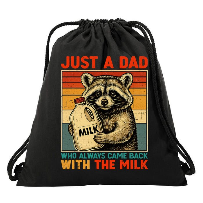 Just A Dad Who Always Came Back With The Milk - Fathers Day  Drawstring Bag