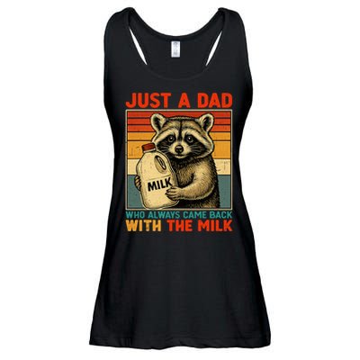 Just A Dad Who Always Came Back With The Milk - Fathers Day  Ladies Essential Flowy Tank