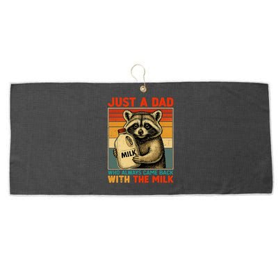 Just A Dad Who Always Came Back With The Milk - Fathers Day  Large Microfiber Waffle Golf Towel
