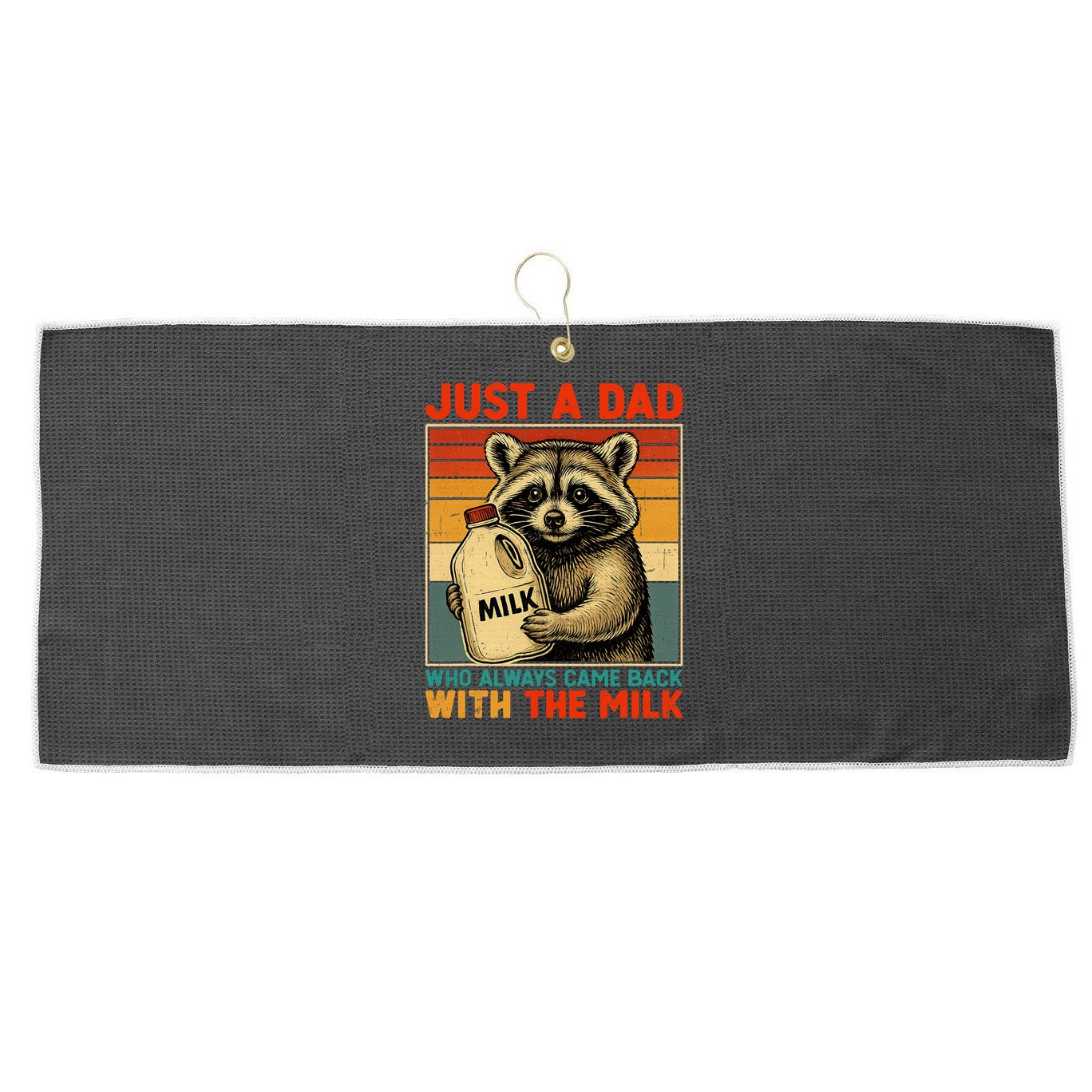 Just A Dad Who Always Came Back With The Milk - Fathers Day  Large Microfiber Waffle Golf Towel