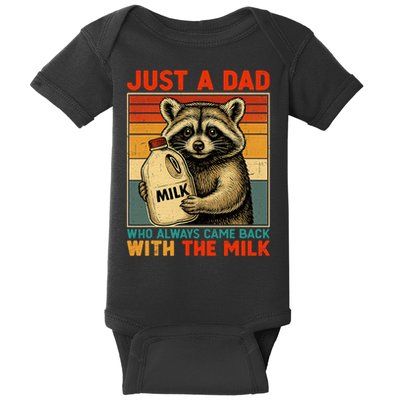 Just A Dad Who Always Came Back With The Milk - Fathers Day  Baby Bodysuit