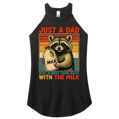 Just A Dad Who Always Came Back With The Milk - Fathers Day  Women's Perfect Tri Rocker Tank