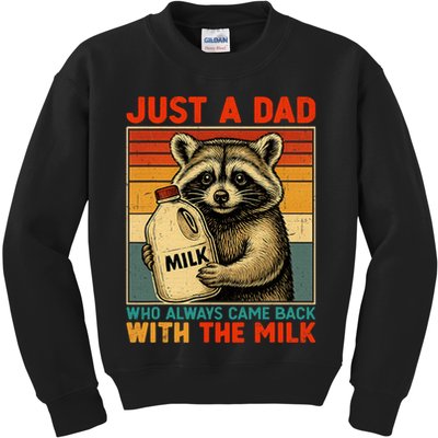 Just A Dad Who Always Came Back With The Milk - Fathers Day  Kids Sweatshirt