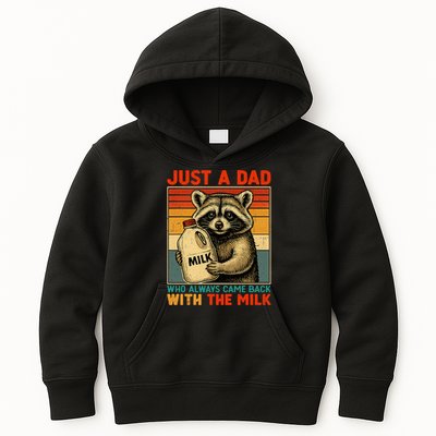Just A Dad Who Always Came Back With The Milk - Fathers Day  Kids Hoodie