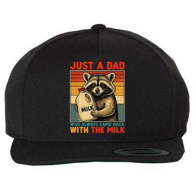 Just A Dad Who Always Came Back With The Milk - Fathers Day  Wool Snapback Cap