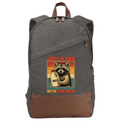 Just A Dad Who Always Came Back With The Milk - Fathers Day  Cotton Canvas Backpack