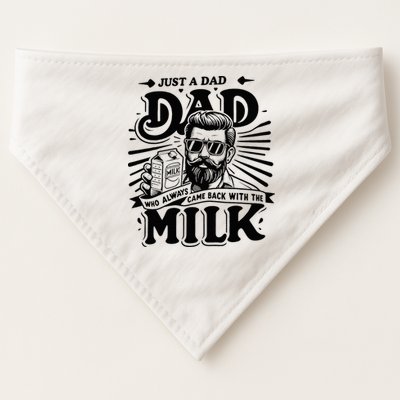 Just A Dad Who Always Came Back With The Milk Funny Father USA-Made Doggie Bandana
