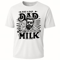 Just A Dad Who Always Came Back With The Milk Funny Father Cooling Performance Crew T-Shirt
