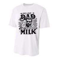 Just A Dad Who Always Came Back With The Milk Funny Father Performance Sprint T-Shirt