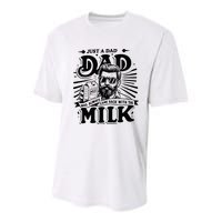 Just A Dad Who Always Came Back With The Milk Funny Father Youth Performance Sprint T-Shirt