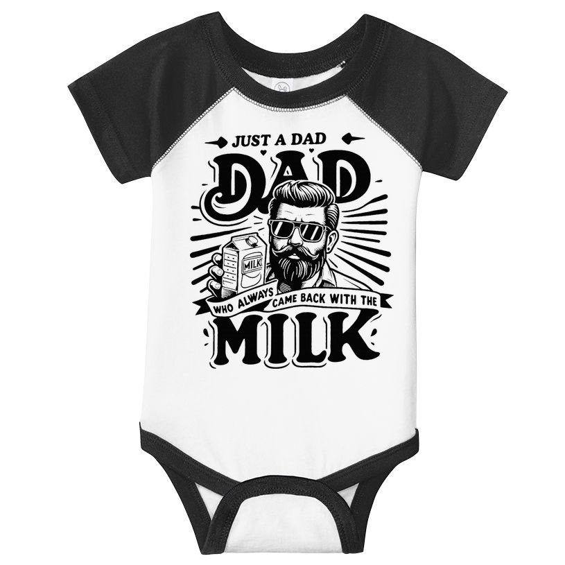 Just A Dad Who Always Came Back With The Milk Funny Father Infant Baby Jersey Bodysuit